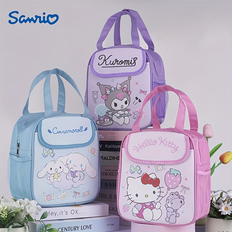 Adorable Sanrio Insulated Lunch Bag - Fashionable, Reusable & Foldable with Zipper Closure