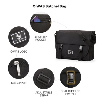 OIWAS Ultimate Men's Messenger Bag - Versatile 14" Laptop Canvas Pack for Business, Travel