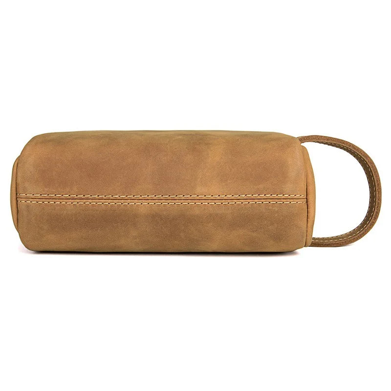 Elite Unisex Genuine Leather Travel Toiletry Bag - Versatile Clutch and Cosmetic Organizer