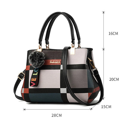 Yogodlns Luxury Designer Plaid Handbag - Chic Women's Messenger & Shoulder Bag