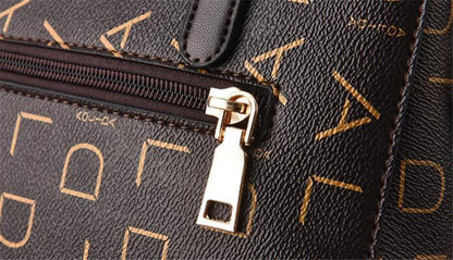 Luxury PU Leather English Letter Handbag - Elegant Tassel Top-Handle Shoulder Tote for Women