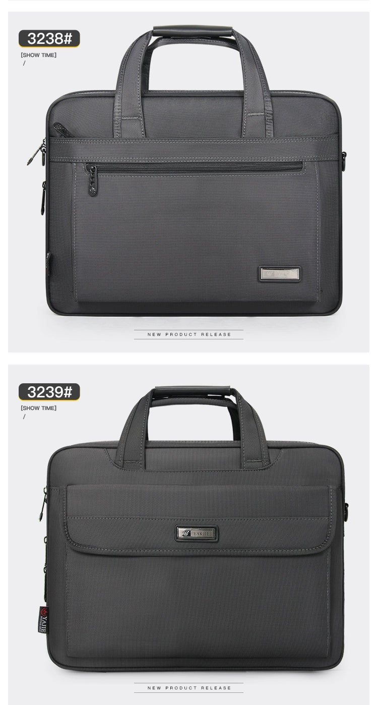 Essential Waterproof Business Canvas Satchel - Sleek 14-Inch Work Briefcase