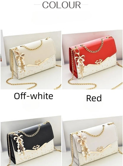 Trendy Small Square Crossbody Bag - Fashionable Tassel & Sequin Embellished Shoulder Bag