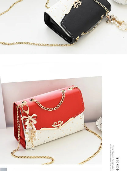 Trendy Small Square Crossbody Bag - Fashionable Tassel & Sequin Embellished Shoulder Bag