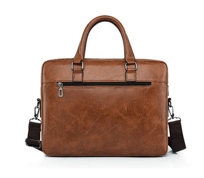 Luxury Leather Men's Handbag - Elite Briefcase and Messenger Bag for Laptops and A4 Documents