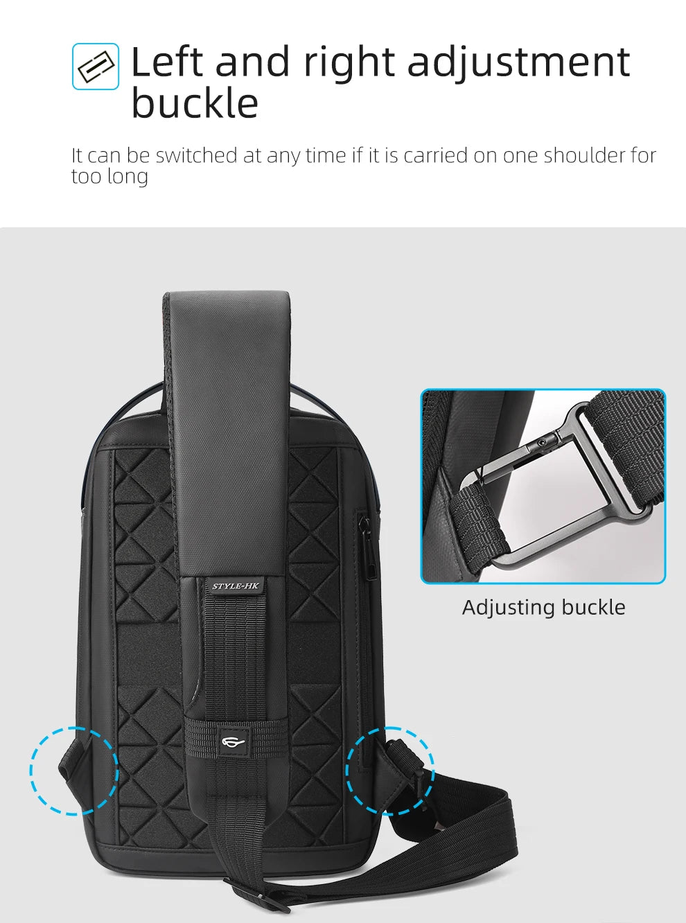 Sophisticated HK Multifunction Waterproof Fashionable Shoulder Messenger for Men, Fits 11” Devices