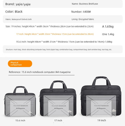 Yajie Commanding Business Canvas Satchel - Large Capacity Briefcase for the Modern Professional