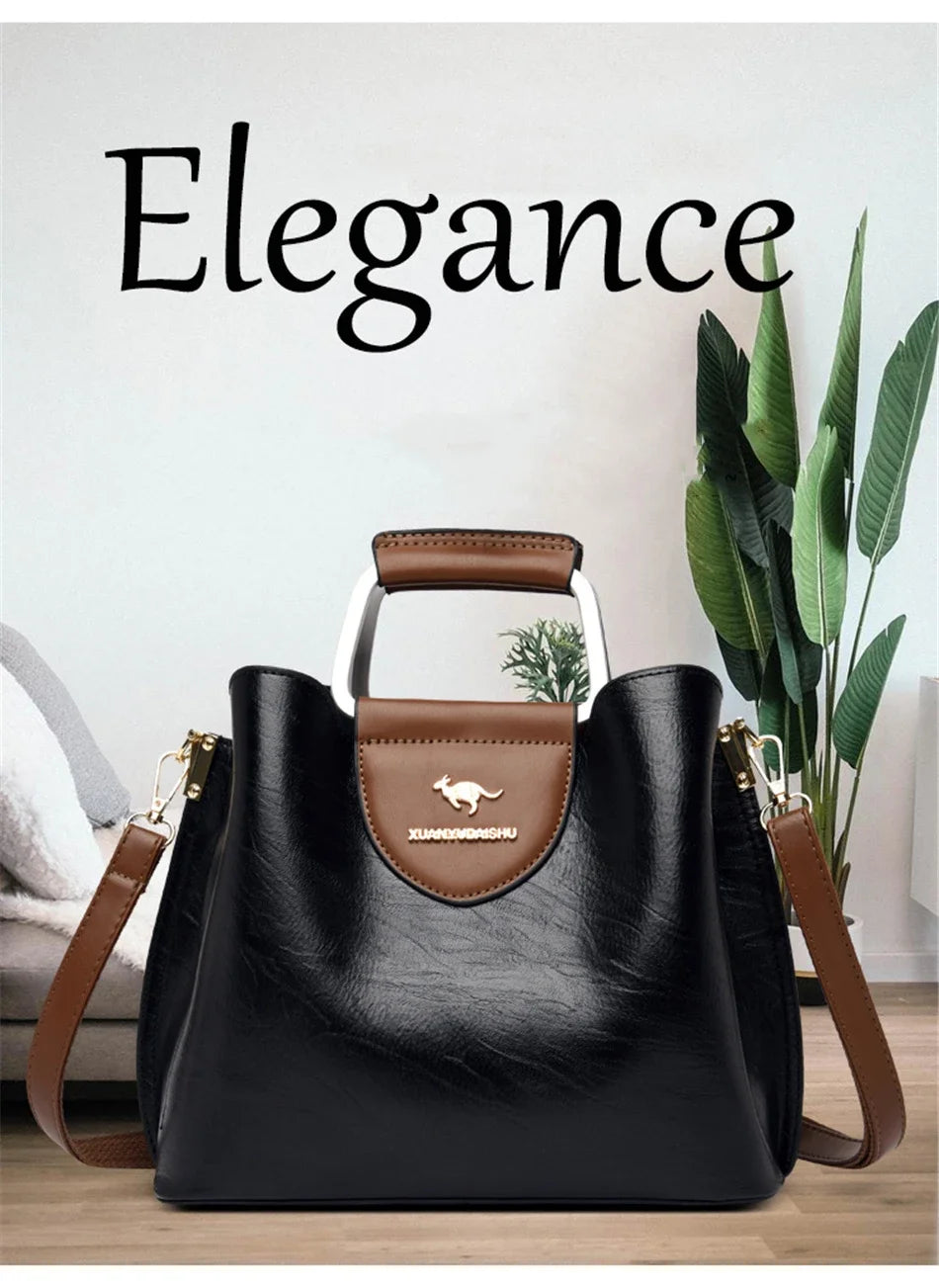 Luxurious Soft Leather Designer Handbags - 3-Layer Crossbody & Shoulder Bag with Large Capacity for Women