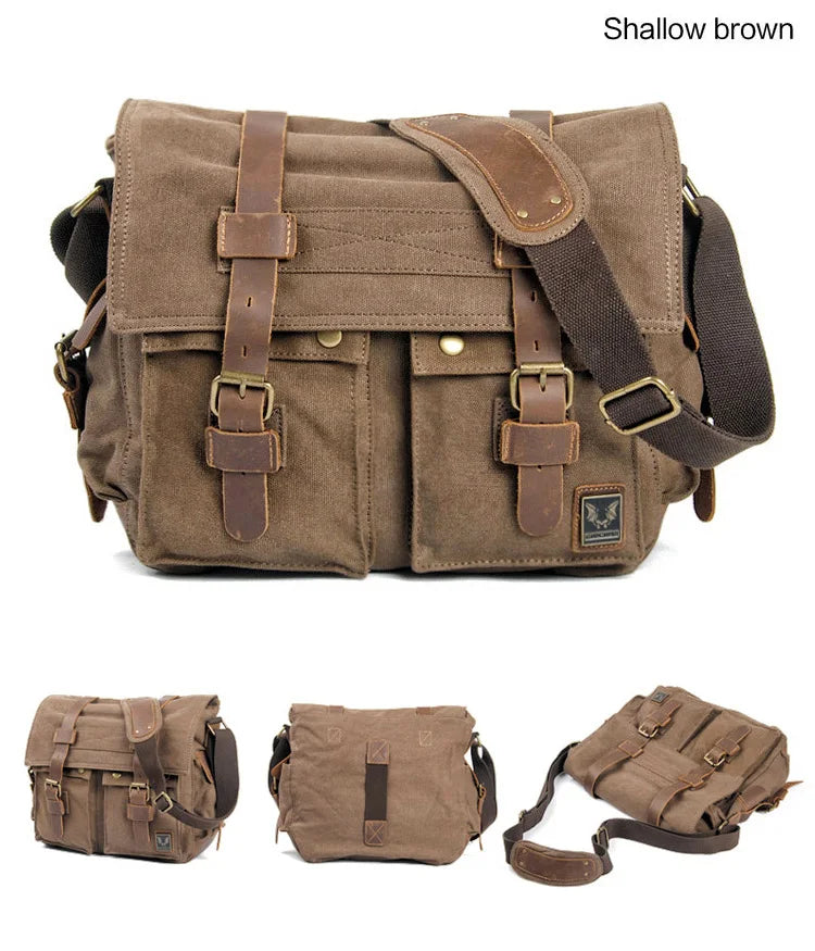 I AM LEGEND Men's Canvas Messenger Bag - Will Smith Inspired Large Satchel and Laptop Briefcase