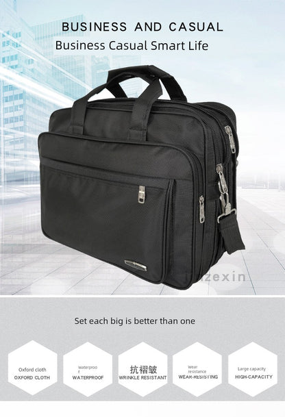 Ultimate Business Powerhouse: 19-Inch Large Capacity Men's Handbag for Laptops & Notebooks