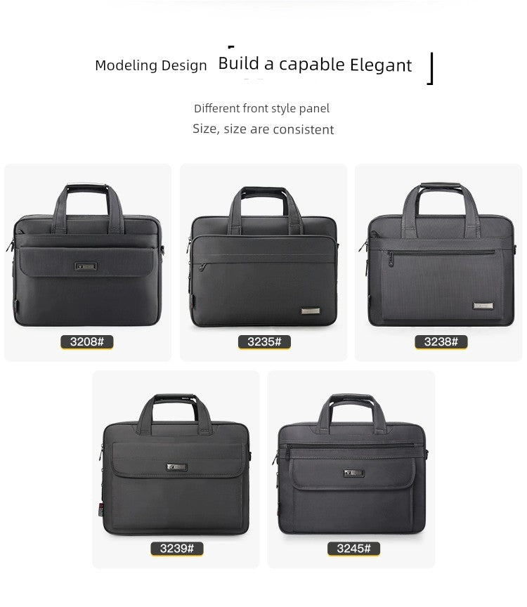 Essential Waterproof Business Canvas Satchel - Sleek 14-Inch Work Briefcase