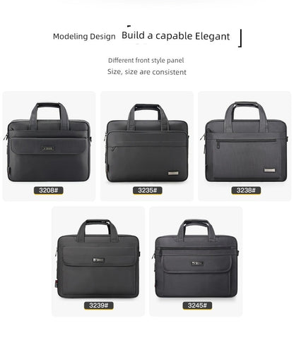 Essential Waterproof Business Canvas Satchel - Sleek 14-Inch Work Briefcase