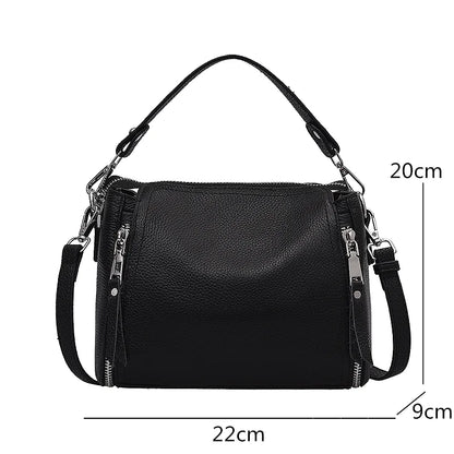 100% Genuine Cowhide Leather Women's Handbags - Fashionable Luxury Shoulder Bags for Ladies