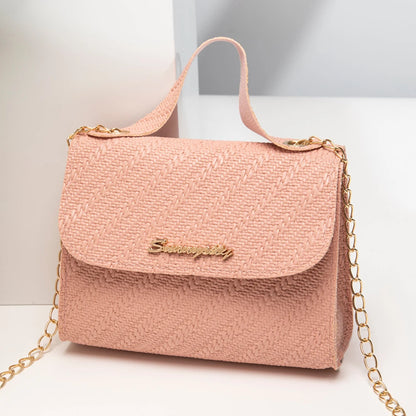 Elegant Embossed Leather Square Bag - Large Capacity Shoulder & Crossbody Mobile Bag for Women