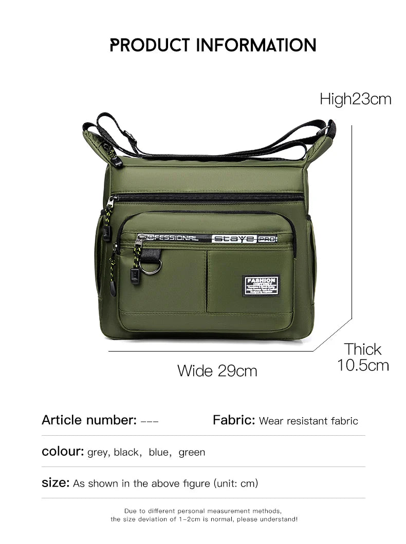 Design Oxford Men's Crossbody - Large Capacity Multi-Layer Fashion Shoulder Bag for Luxury & Leisure