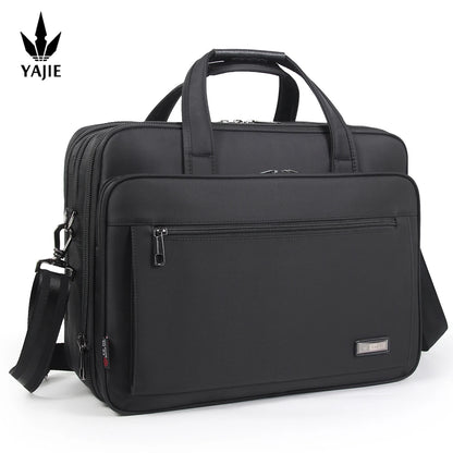 Dominance in Style: Large-Capacity Business Briefcase for 15.6" to 19" Laptops - Waterproof Canvas Document and Office Bag