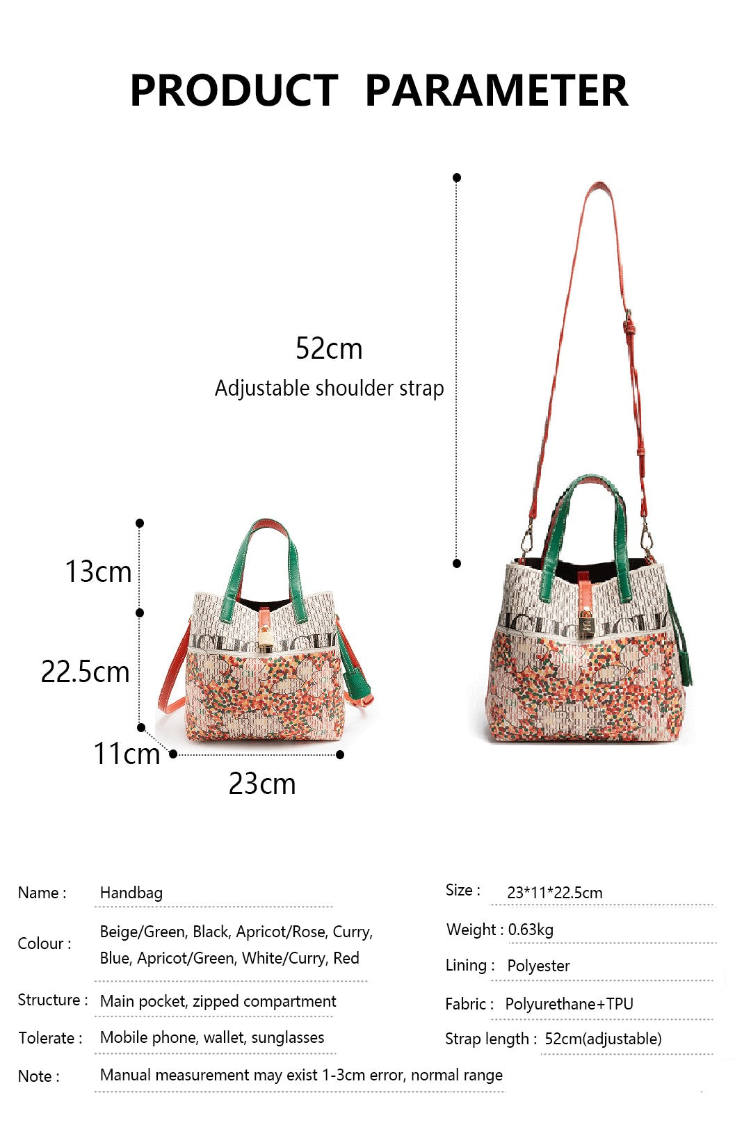 CH Exquisite Floral Print Women's Leather Handbag - Fashionable Large Capacity Shoulder Bag