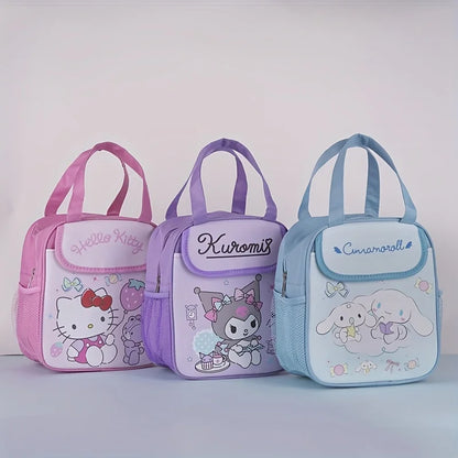 Adorable Sanrio Insulated Lunch Bag - Fashionable, Reusable & Foldable with Zipper Closure