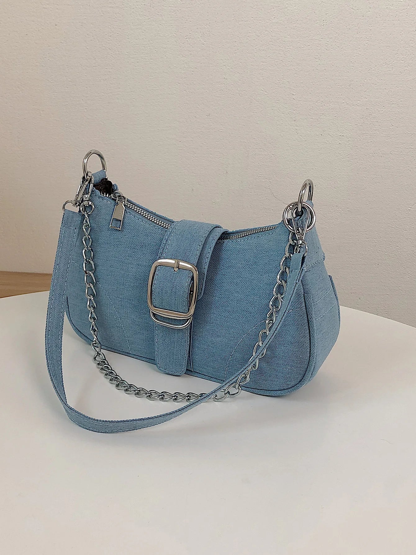 Stylishly Chic Small Denim Women's Canvas Shoulder Bag