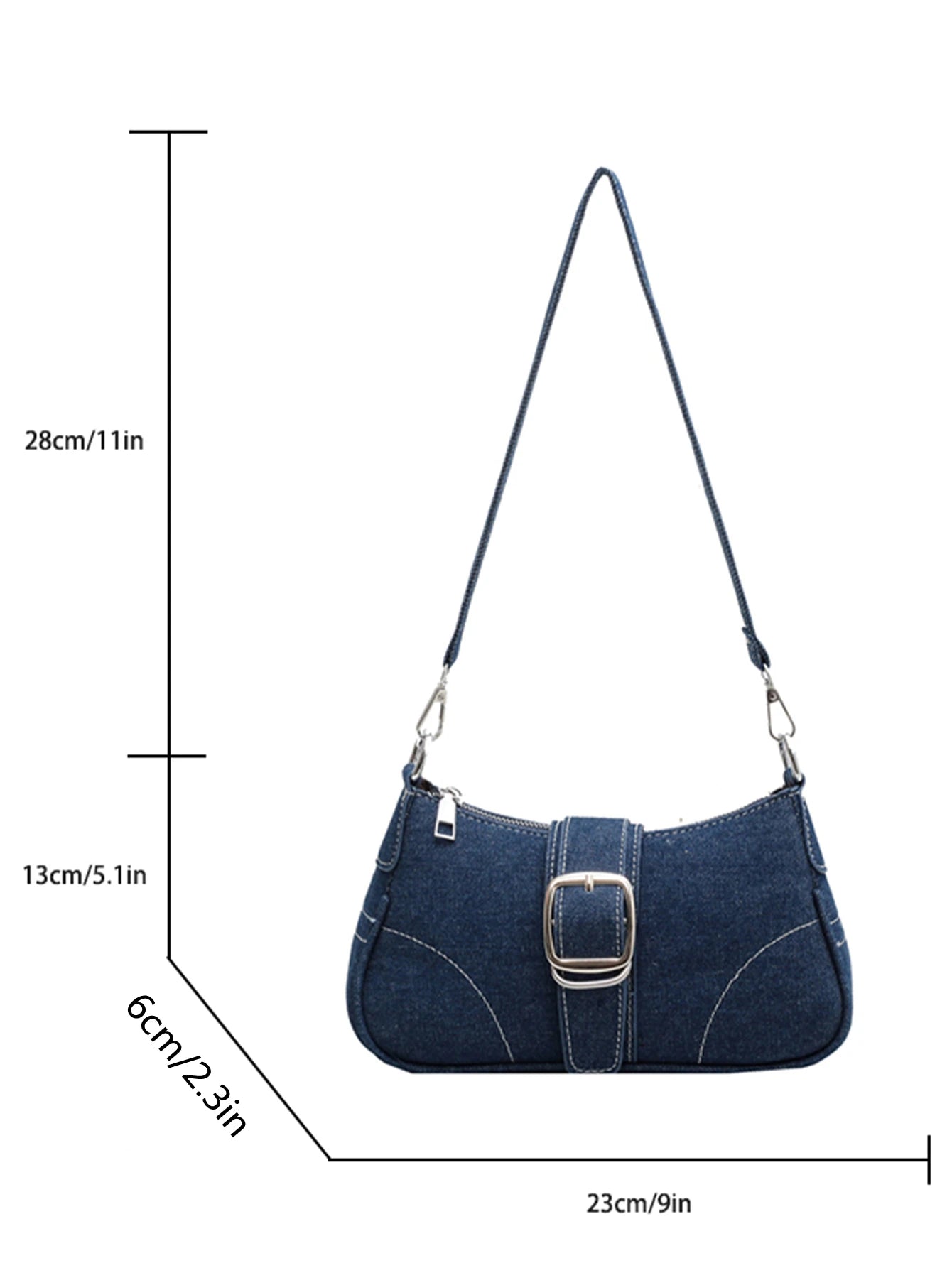 Stylishly Chic Small Denim Women's Canvas Shoulder Bag