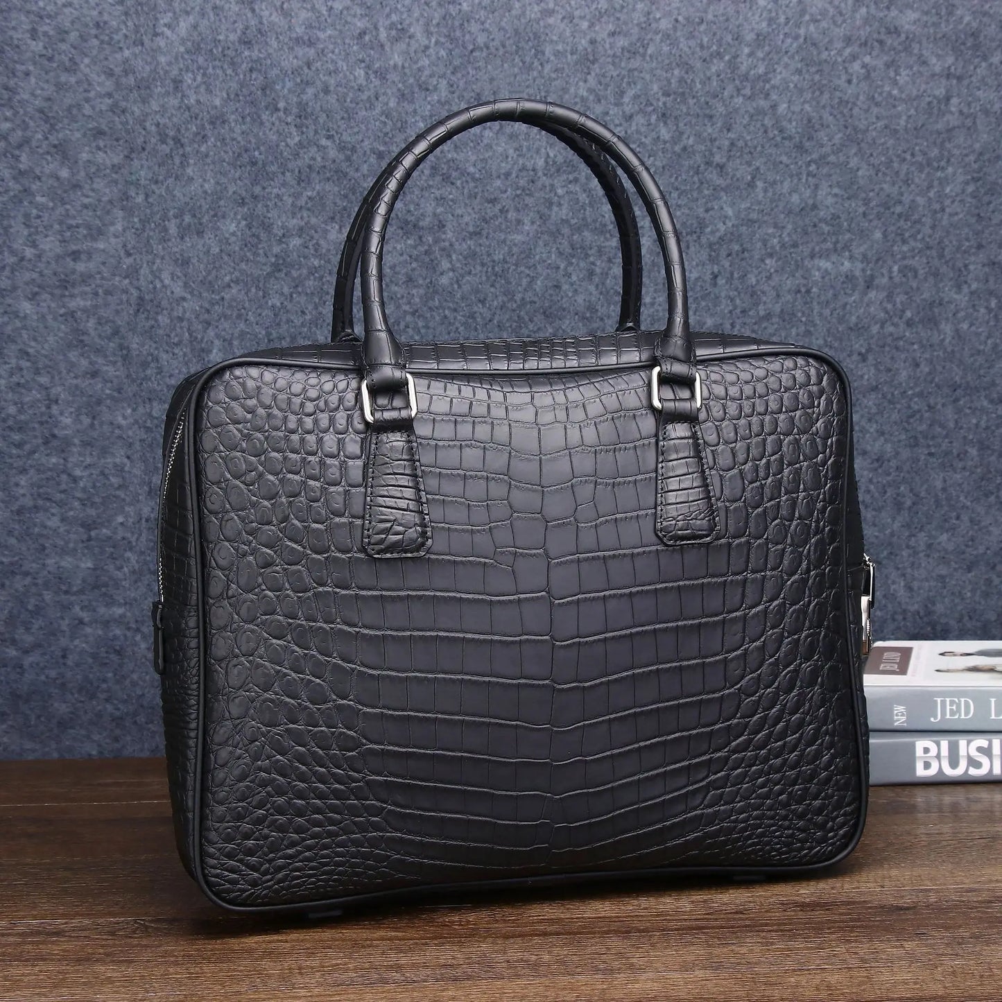 New Alligator Pattern Genuine Cow Leather Men's Briefcase