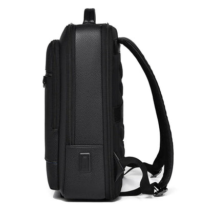 Sleek PU Leather Executive Backpack - Men's USB Charging Briefcase for Office, Travel, and Business