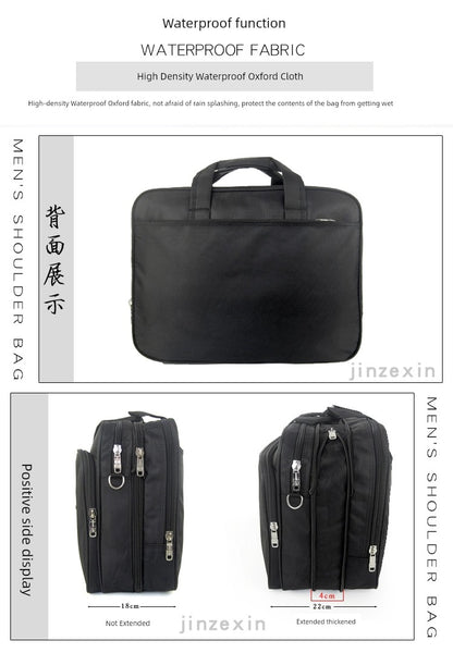 Ultimate Business Powerhouse: 19-Inch Large Capacity Men's Handbag for Laptops & Notebooks