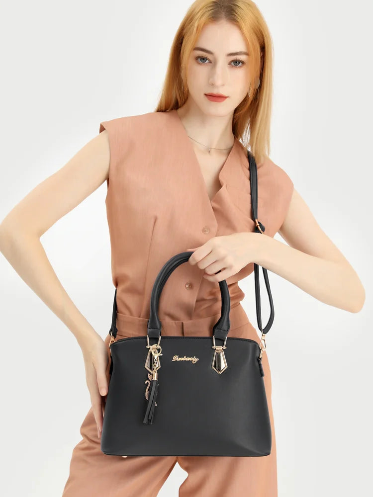 New High-End European & American Fashion: Textured Single Shoulder Women's Handbag