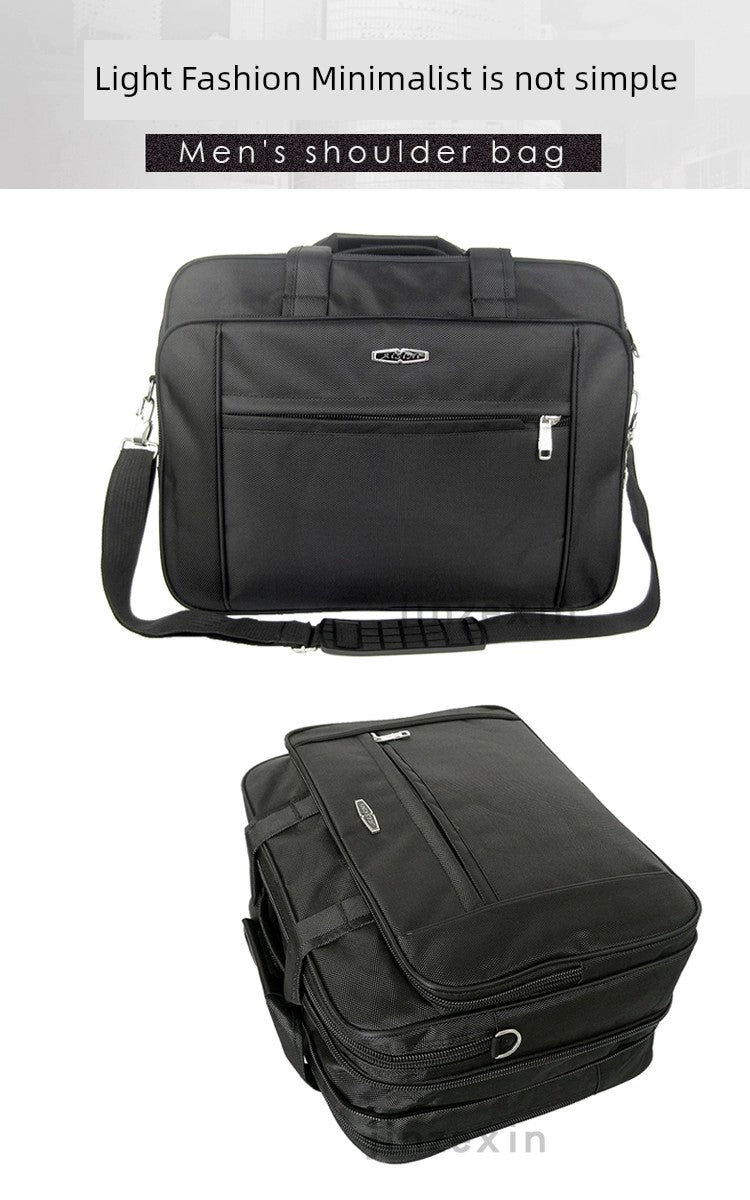 Ultimate Business Powerhouse: 19-Inch Large Capacity Men's Handbag for Laptops & Notebooks