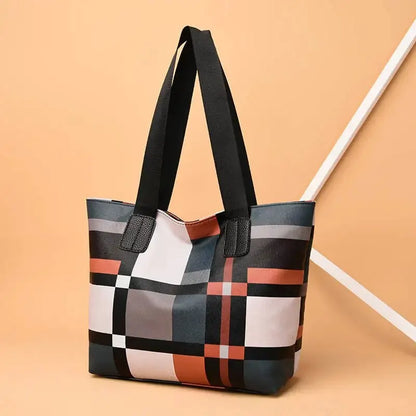 Trendy Fashion Forward Checkered Women's Computer Tote