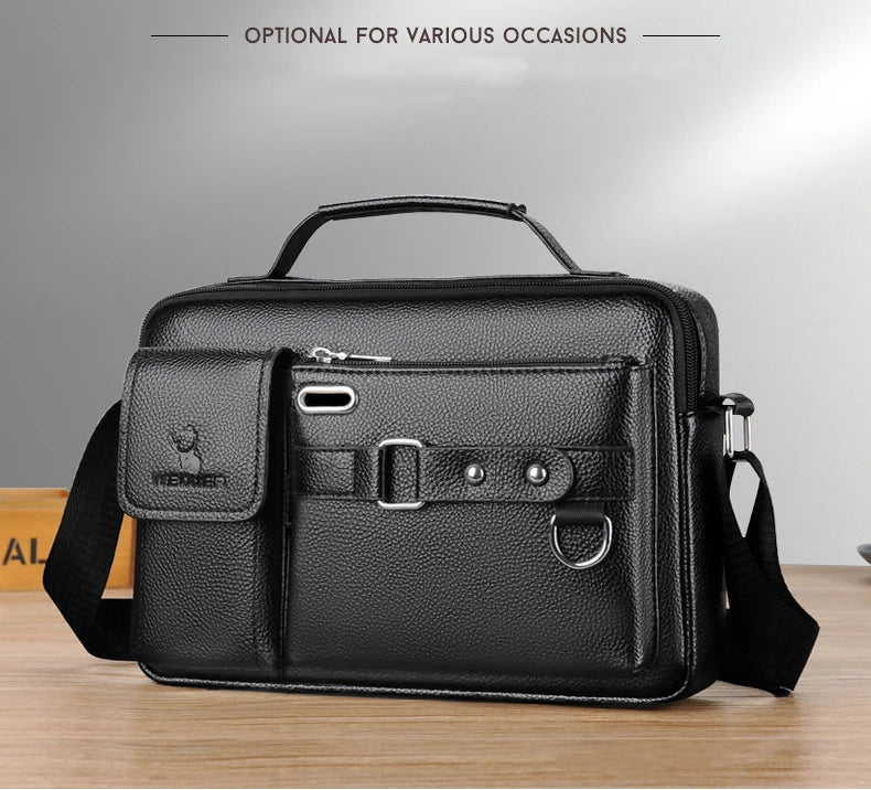 Sophisticated Anti-Theft Waterproof PU Versatile Business and Sports Tote for Men