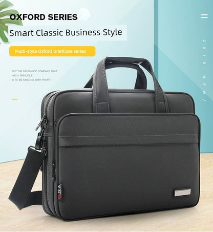 Essential Waterproof Business Canvas Satchel - Sleek 14-Inch Work Briefcase