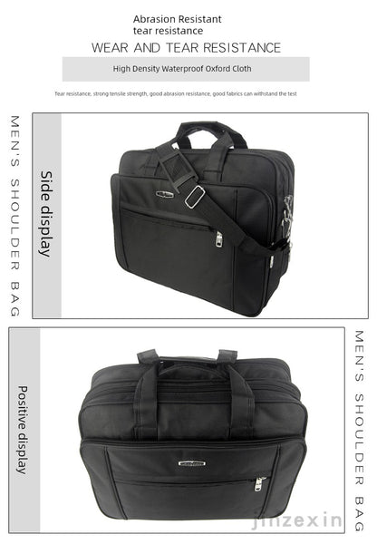 Ultimate Business Powerhouse: 19-Inch Large Capacity Men's Handbag for Laptops & Notebooks