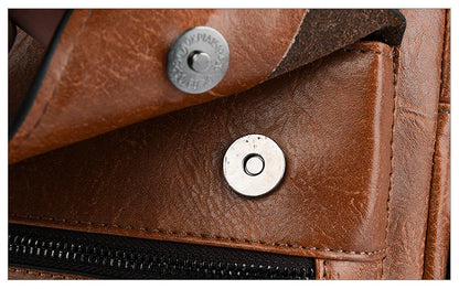 Luxury Leather Men's Handbag - Elite Briefcase and Messenger Bag for Laptops and A4 Documents