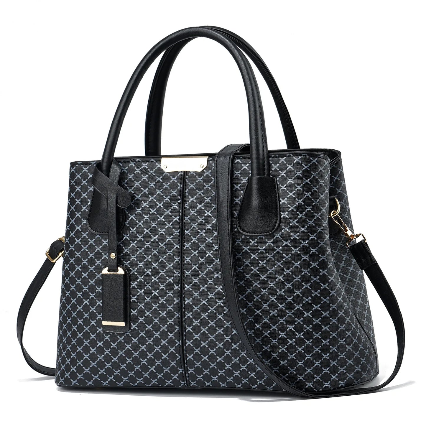 Versatile Elegance: Flower Plaid Handbag with Secure Zipper and Adjustable Strap for Every Occasion