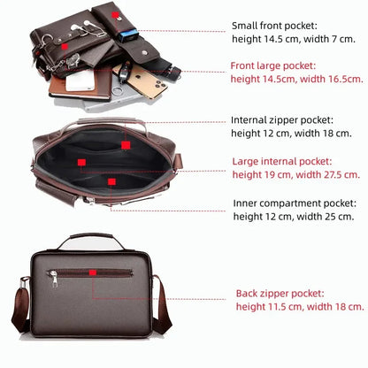 Sophisticated Anti-Theft Waterproof PU Versatile Business and Sports Tote for Men