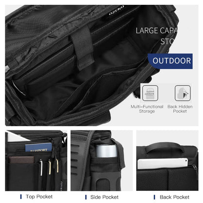 OZUKO High-Quality Men's Water-Resistant Fashion Shoulder Bag - Large Messenger for Short Trips and Outdoor Adventures