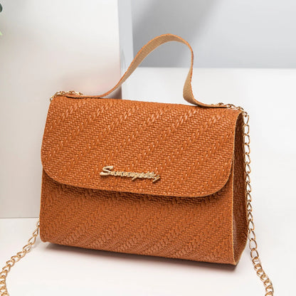 Elegant Embossed Leather Square Bag - Large Capacity Shoulder & Crossbody Mobile Bag for Women