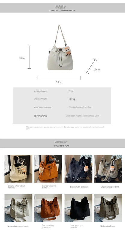 "2024 Fashion-Forward Nylon Shoulder Bag - Anti-Wrinkle, Lightweight, Large Capacity Crossbody Tote