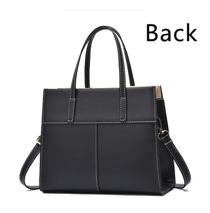 Elegant Large Capacity Patchwork Handbag with Adjustable Strap for Stylish Women