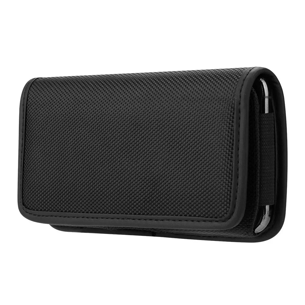 Versatile Unisex Nylon Waist Bag - Compact Cell Phone Holster with Belt Loop