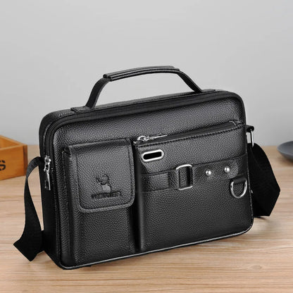 Sophisticated Anti-Theft Waterproof PU Versatile Business and Sports Tote for Men