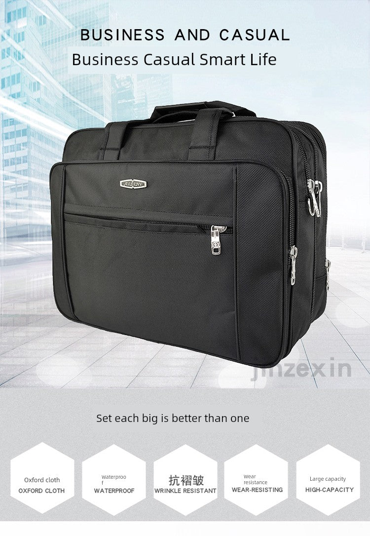 Ultimate Business Powerhouse: 19-Inch Large Capacity Men's Handbag for Laptops & Notebooks