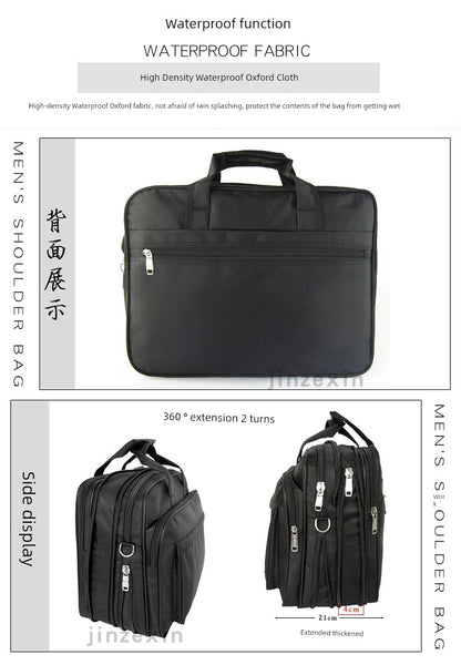 Ultimate Business Powerhouse: 19-Inch Large Capacity Men's Handbag for Laptops & Notebooks