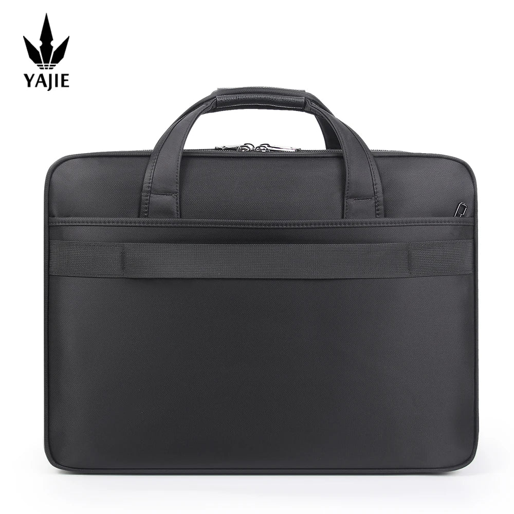 Dominance in Style: Large-Capacity Business Briefcase for 15.6" to 19" Laptops - Waterproof Canvas Document and Office Bag