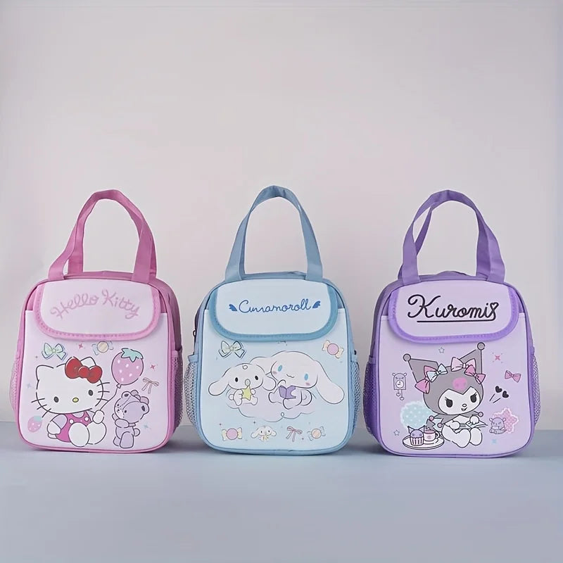 Adorable Sanrio Insulated Lunch Bag - Fashionable, Reusable & Foldable with Zipper Closure