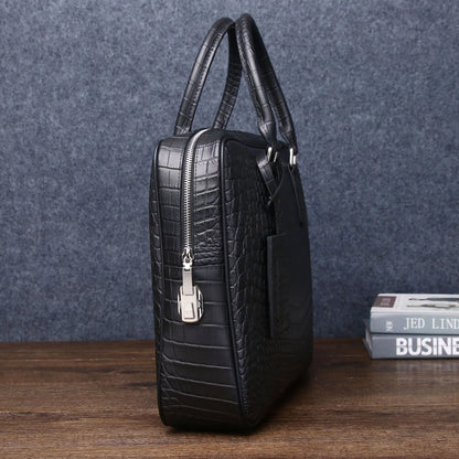 New Alligator Pattern Genuine Cow Leather Men's Briefcase