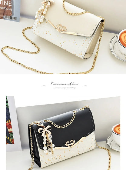 Trendy Small Square Crossbody Bag - Fashionable Tassel & Sequin Embellished Shoulder Bag