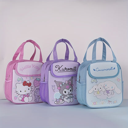 Adorable Sanrio Insulated Lunch Bag - Fashionable, Reusable & Foldable with Zipper Closure